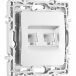 Розетка телефонная RJ11 + компьютерная RJ45 217.44-1.silver от ImperiumLoft