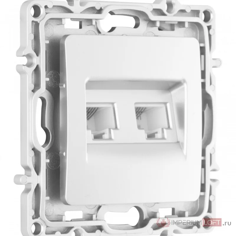 Розетка телефонная RJ11 + компьютерная RJ45 217.44-1.silver от ImperiumLoft