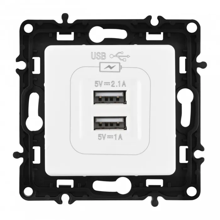 Розетка USB 2.1А+1А 217.46-1.white от ImperiumLoft