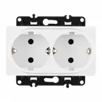 Розетка двойная с заземлением, 16A 250V 217.40-2.white