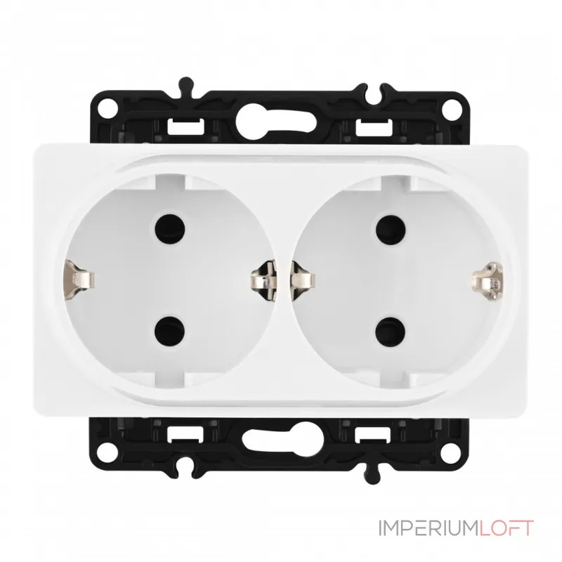 Розетка двойная с заземлением, 16A 250V 217.40-2.white