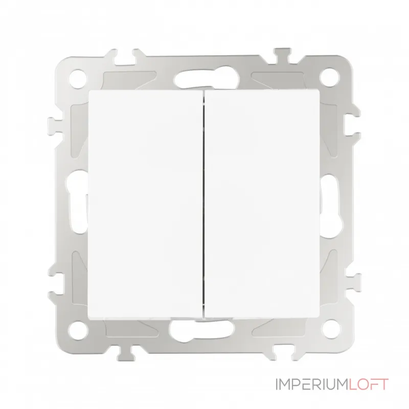 Выключатель двухклавишный, 10AX 250V 206.30-2.white от ImperiumLoft