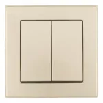 Выключатель двухклавишный с рамкой Arte Milano SET06-1-30-2 shampan