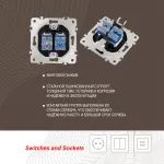 Розетка телефонная RJ11 + компьютерная RJ45 205.44-1.black
