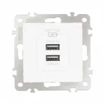 Розетка USB 2.1А+1А 206.46-1.white