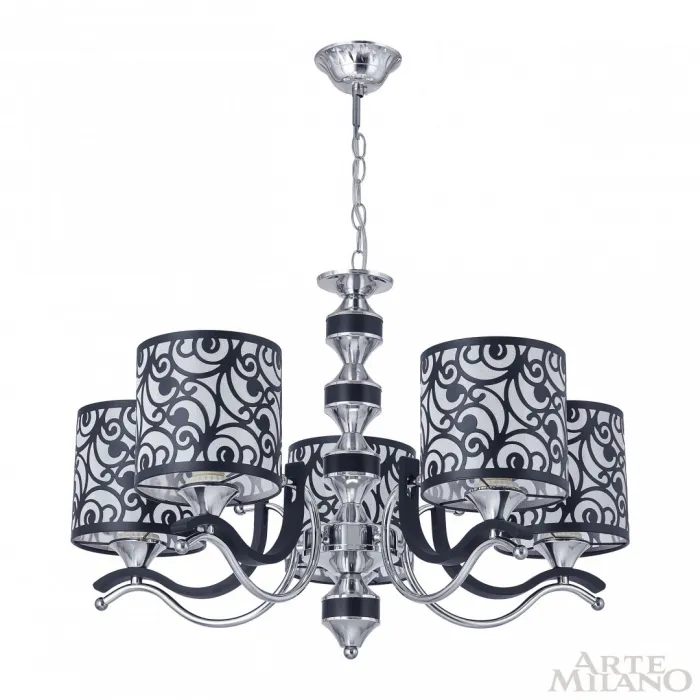 Люстра подвесная Arte Milano Florentia-4957 304957/5 Bk/Ni от ImperiumLoft