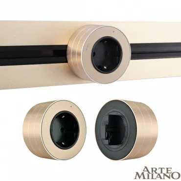 Трековая розетка, 16A 250V 380011TS/ES Gold Трековая розетка, 16A 250V 380011TS/ES Gold