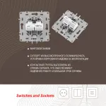 Розетка телефонная RJ11 + компьютерная RJ45 217.44-1.silver от ImperiumLoft