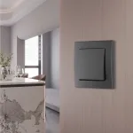 Выключатель одноклавишный с рамкой Arte Milano SET06-1-30-1 black