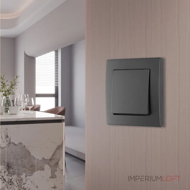 Выключатель одноклавишный с рамкой Arte Milano SET06-1-30-1 black Выключатель одноклавишный с рамкой Arte Milano SET06-1-30-1 black