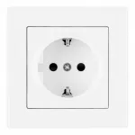 Комплект розетки с заземлением, шторками, рамкой однопостовой Arte Milano SET06-1-40-1 white