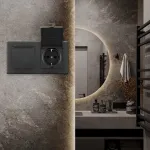 Розетка двойная (двухпостовая) с заземлением Arte Milano SET06-2-41-1x2 black