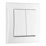 Выключатель двухклавишный с рамкой Arte Milano SET06-1-30-2 silver