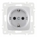 Розетка с заземлением и шторками, 16A 250V 205.40-1.silver от ImperiumLoft
