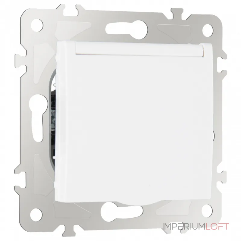 Розетка с заземлением, шторками и защитной крышкой, 16A 250V 203.41-1.white