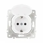 Розетка с заземлением, шторками и защитной крышкой, 16A 250V 202.41-1.white