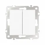 Выключатель двухклавишный проходной (на 2 направления), 10AX 250V 206.32-2.white