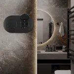 Круглая розетка двойная (двухпостовая) с заземлением Arte Milano SET08-2-41-1x2 black