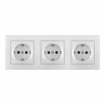 Розетка тройная (трехпостовая) с заземлением и шторками Arte Milano SET06-3-40-1x3 silver от ImperiumLoft