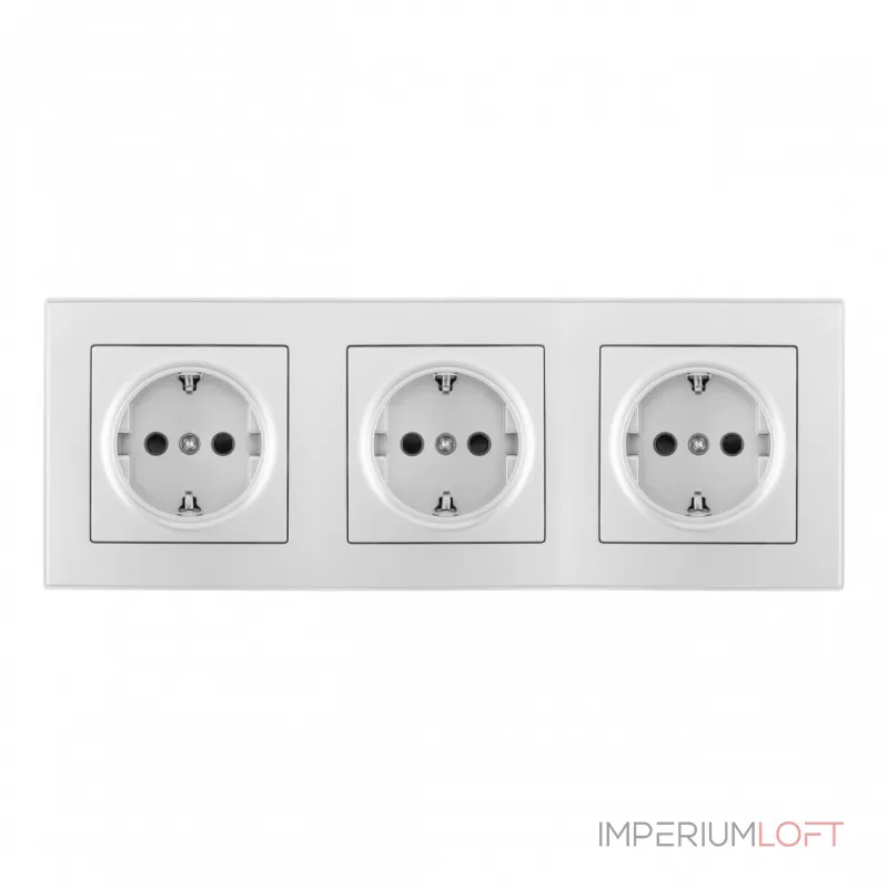 Розетка тройная (трехпостовая) с заземлением и шторками Arte Milano SET06-3-40-1x3 silver