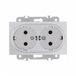 Розетка двойная с заземлением, 16A 250V 206.40-2.silver от ImperiumLoft