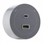 Трековая розетка, 3.1A 250V 399732TS/USB-Type-C Grey