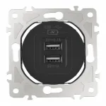 Розетка USB 2.1А+1А 202.46-1.black от ImperiumLoft