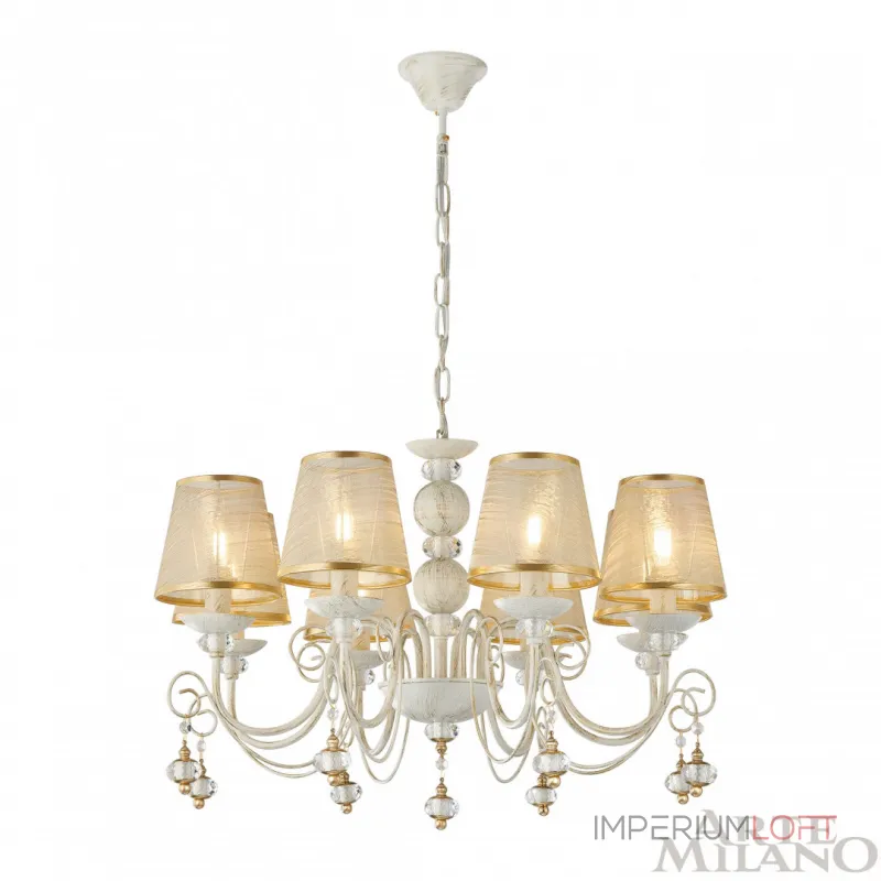 Подвесная люстра Arte Milano AM347620 347620/8 WT+G Подвесная люстра Arte Milano AM347620 347620/8 WT+G