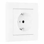 Комплект розетки с заземлением, шторками, рамкой однопостовой Arte Milano SET06-1-40-1 white