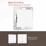 Выключатель двухклавишный проходной (на 2 направления), 10AX 250V 206.32-2.white