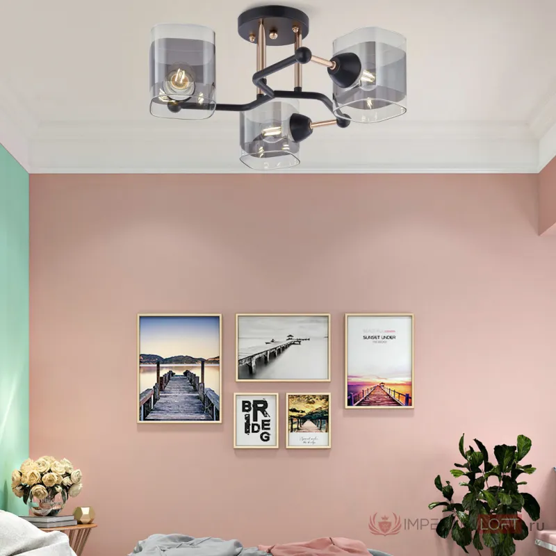 Люстра Arte Milano AMALFI-324308 324308/3 BK+FG от ImperiumLoft