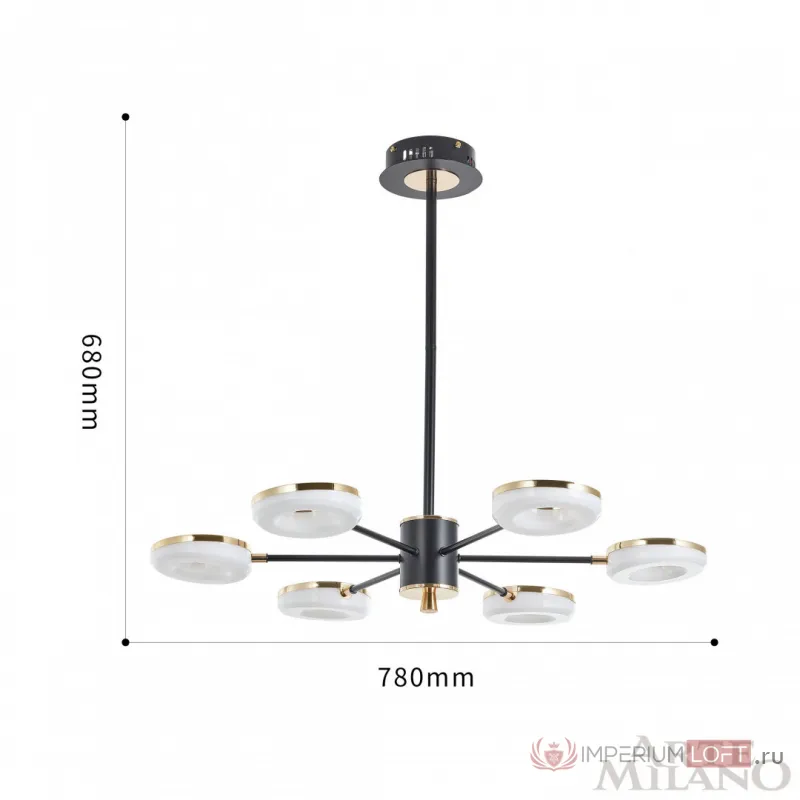 Люстра светодиодная Arte Milano Ferrara-72999 277499/6 BK/GD от ImperiumLoft