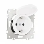 Розетка с заземлением, шторками и защитной крышкой, 16A 250V 202.41-1.white