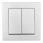 Выключатель двухклавишный с рамкой Arte Milano SET06-1-30-2 silver
