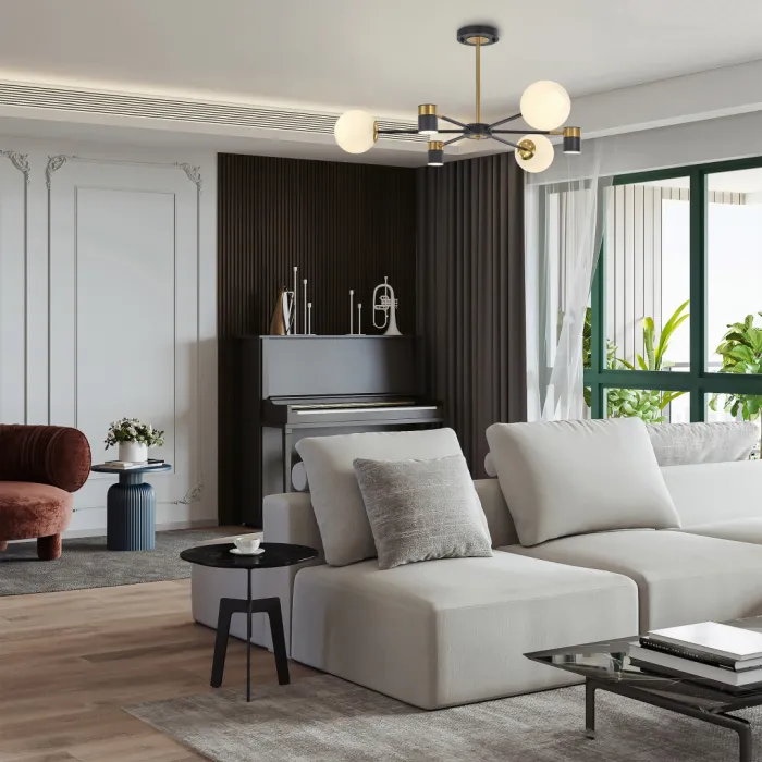 Люстра светодиодная Arte Milano Ferrara-71040 274802/6 BK/GD от ImperiumLoft