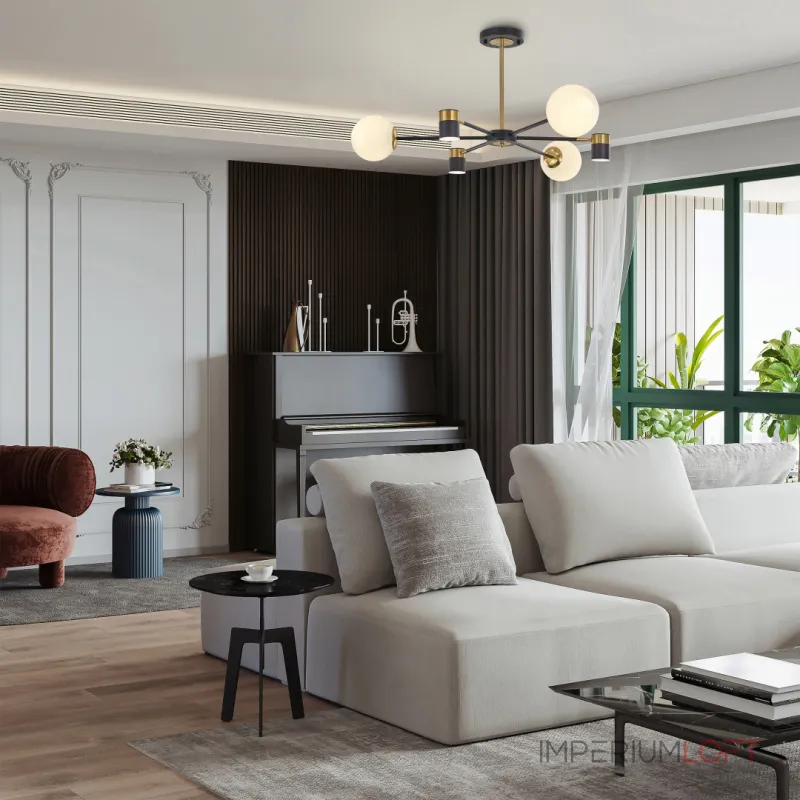 Люстра на штанге Arte Milano Ferrara-71040 274802/6 BK/GD