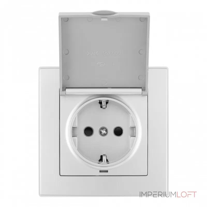 Комплект розетки с заземлением и шторками Arte Milano SET06-1-41-1 silver