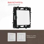 Выключатель двухклавишный, 10AX 250V 217.30-2.white