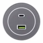 Трековая розетка, 3.1A 250V 399732TS/USB-Type-C Grey