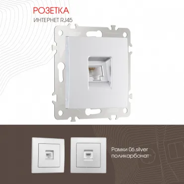 Розетка интернет, RJ45 206.45-1.silver Розетка интернет, RJ45 206.45-1.silver