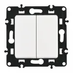 Выключатель двухклавишный, 10AX 250V 217.30-2.white