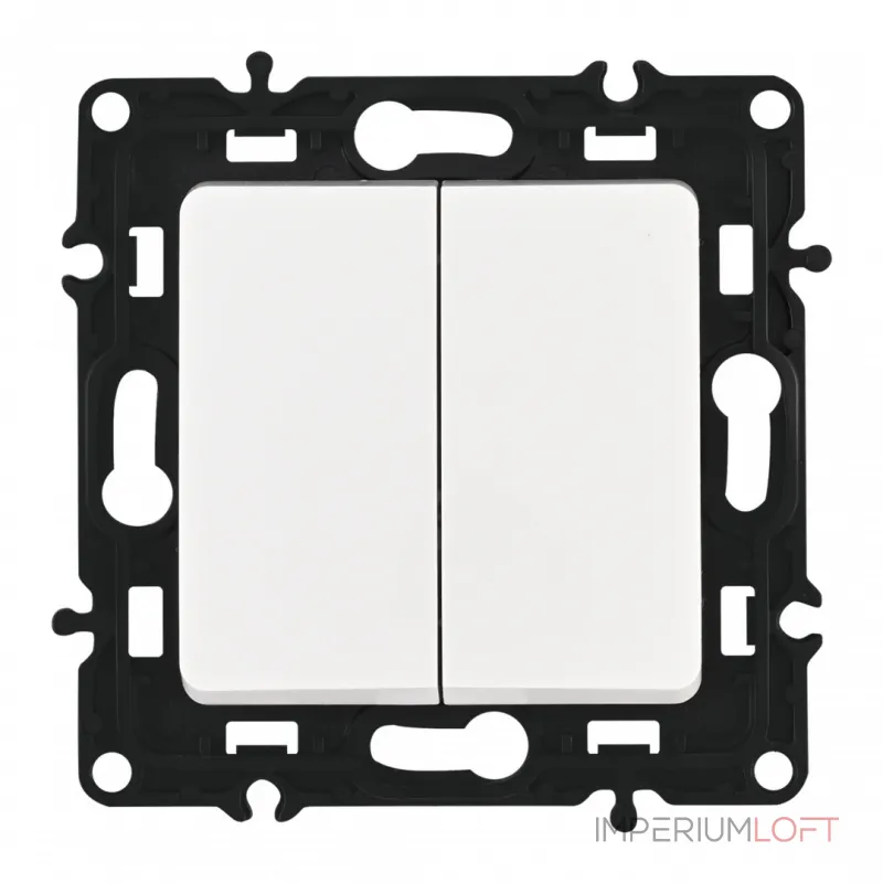 Выключатель двухклавишный, 10AX 250V 217.30-2.white