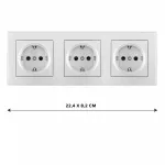 Розетка тройная (трехпостовая) с заземлением и шторками Arte Milano SET06-3-40-1x3 silver от ImperiumLoft