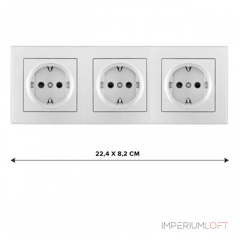 Розетка тройная (трехпостовая) с заземлением и шторками Arte Milano SET06-3-40-1x3 silver