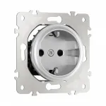Розетка с заземлением и шторками, 16A 250V 202.40-1.silver