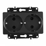 Розетка двойная с заземлением, 16A 250V 217.40-2.black
