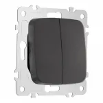 Выключатель двухклавишный, 10AX 250V 205.30-2.black