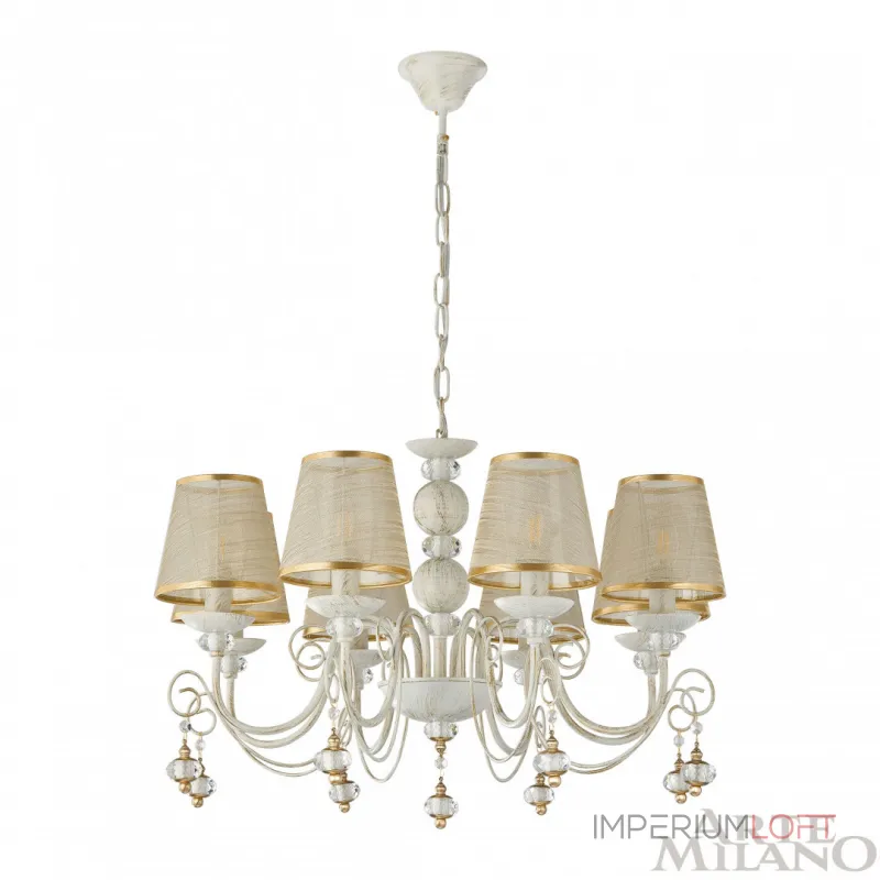 Подвесная люстра Arte Milano AM347620 347620/8 WT+G Подвесная люстра Arte Milano AM347620 347620/8 WT+G