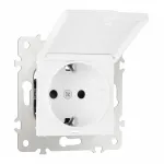 Розетка с заземлением, шторками и защитной крышкой, 16A 250V 203.41-1.white