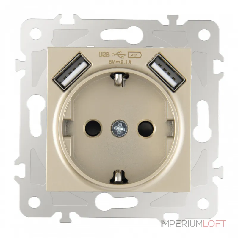 Розетка с заземлением, шторками + USB, 16A 250V, USB DC 5V 2.1A 203.47-1.shampan Розетка с заземлением, шторками + USB, 16A 250V, USB DC 5V 2.1A 203.47-1.shampan